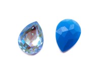 Кристалл Капля 18х13мм, цвет Aquamarine Premium, стекло, 26-299, 1шт
