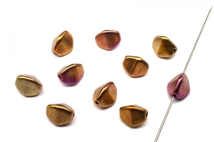 Бусины Pinch beads 7х7мм, отверстие 0,8мм, цвет 23980/01610 золотой радужный металлик, 755-020, 10шт Бусины Pinch beads 7х7мм, отверстие 0,8мм, цвет 23980/01610 золотой радужный металлик, 755-020, 10шт