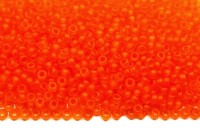 Бисер японский MIYUKI круглый 11/0 #0138F оранжевый, матовый прозрачный, 10 грамм