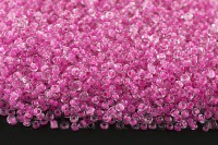 Бисер китайский круглый размер 12/0, цвет 0132 прозрачный розовая линия внутри, 450г