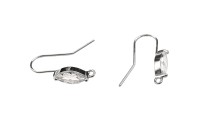 Швензы-крючки 22х12х5мм, отверстие 1мм, цвет платина, латунь/цирконий, 21-342, 1 пара