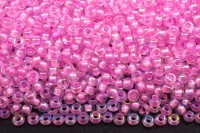 Бисер чешский PRECIOSA круглый 10/0 58573 радужный прозрачный, розовая линия внутри, 1 сорт, 50г