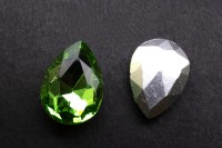 Кристалл Капля 18х13х5мм, цвет зеленый, стекло, 26-286, 2шт