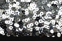 Пайетки круглые 3мм плоские, цвет 01 серебро, пластик, 1022-184, 10 грамм