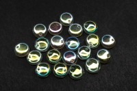 Бусины Lentils 6мм, отверстие 0,8мм, цвет 00030/98539 Crystal/Green Rainbow, 725-028, 20шт
