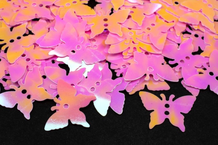 Пайетки Бабочки 12х17мм, цвет розовый, 1022-038, 10г Пайетки Бабочки 12х17мм, цвет розовый, 1022-038, 10г