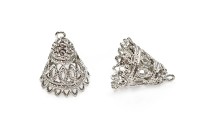 Концевик 27х23мм, внутренний диаметр 20мм, отверстие 3мм, цвет платина, сплав металлов, 01-304, 2шт