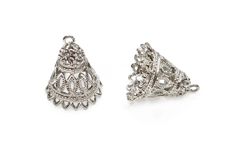 Концевик 27х23мм, внутренний диаметр 20мм, отверстие 3мм, цвет платина, сплав металлов, 01-304, 2шт Концевик 27х23мм, внутренний диаметр 20мм, отверстие 3мм, цвет платина, сплав металлов, 01-304, 2шт