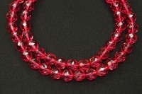 Бусины граненые Firepolish 8мм, отверстие 1мм, цвет 00030/67282NM хрусталь розовый, прозрачный, 716-018, 25шт