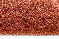 Бисер китайский круглый размер 12/0, цвет 0302 желтый, красная линия внутри, 450г