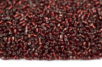 Бисер чешский PRECIOSA Богемский граненый, рубка 10/0 97070 гранатовый, серебряная линия внутри, около 10 грамм