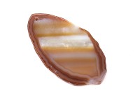 Срез Агата природного, оттенок коричневый, 74х41х5мм, отверстие 2мм, 37-387, 1шт
