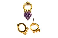 Основы для серег CYMBAL Farali III для SuperDuo 18х14мм, штифт 10х0,8мм, отверстие 0,8мм, цвет золото, 24K Gold Plate, 11-132, 1 пара