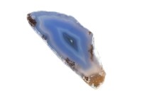 Срез Агата природного, оттенок голубой, 67х29х5,5мм, отверстие 2мм, 37-118, 1шт