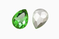 Кристалл Капля 18х13мм, цвет зеленый, стекло, 26-285, 2шт