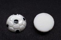 Кабошон круглый Футбол 15х5мм, цвет белый/черный, смола, 2006-006, 2шт