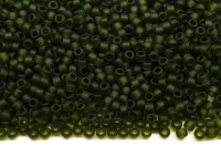 Бисер японский TOHO круглый 15/0 #0940F оливковый, матовый прозрачный, 10 грамм