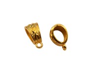 Держатель для кулонов 14х7х9мм, отверстие 8х5 и 1,5мм, цвет золото, сплав металлов, 03-091, 2шт