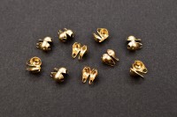 Зажим Каллота 6х4мм, внутренний диаметр 3мм, отверстие 1мм, цвет золото, хирургическая сталь, 04-150, 10шт