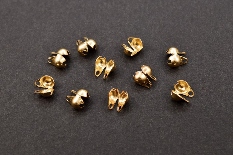 Зажим Каллота 6х4мм, внутренний диаметр 3мм, отверстие 1мм, цвет золото, хирургическая сталь, 04-150, 10шт Зажим Каллота 6х4мм, внутренний диаметр 3мм, отверстие 1мм, цвет золото, хирургическая сталь, 04-150, 10шт