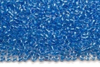 ОПТ Бисер чешский PRECIOSA круглый 10/0 38936 прозрачный, синяя перламутровая линия внутри, 1 сорт, 500 грамм