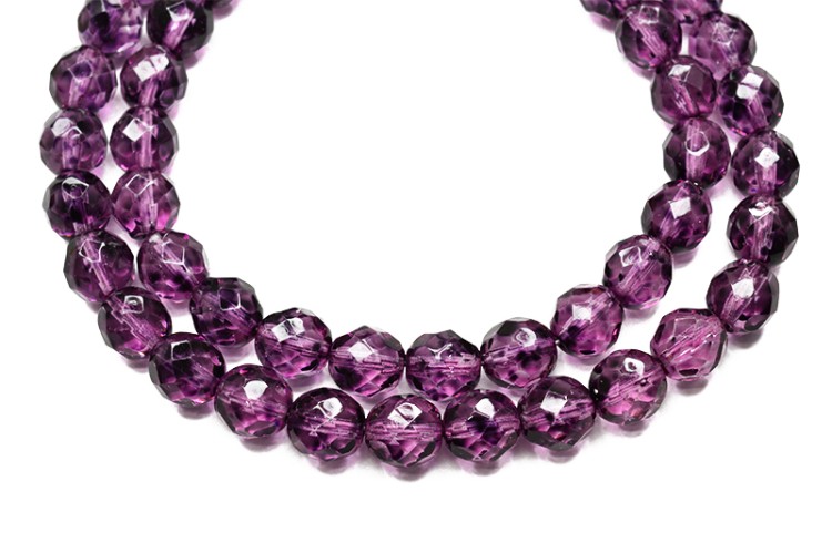 Бусины граненые Firepolish 8мм, отверстие 1мм, цвет 00030/64229 хрусталь фиолетовый, прозрачный, 716-017, 25шт Бусины граненые Firepolish 8мм, отверстие 1мм, цвет 00030/64229 хрусталь фиолетовый, прозрачный, 716-017, 25шт