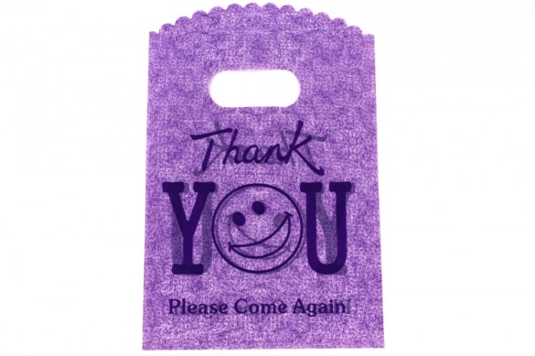 Подарочный пакет полиэтиленовый 13х20см, Thank you, цвет фиолетовый, 31-022, 1шт Подарочный пакет полиэтиленовый 13х20см, Thank you, цвет фиолетовый, 31-022, 1шт