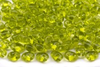 Бусины MiniDuo 2х4мм, отверстие 0,7мм, цвет 50230 светло-зеленый прозрачный, 707-053, 5г (около 115шт)