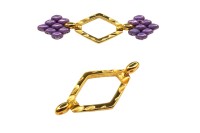 Коннектор CYMBAL Kotroni для SuperDuo 31х16мм, отверстие 0,8мм, цвет золото, 24K Gold Plate, 11-253, 1шт