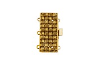 Замок-защелка на 3 нити 26х11мм Elegant elements, отверстие 1мм, сплав металлов, позолота, 06-151, 1шт