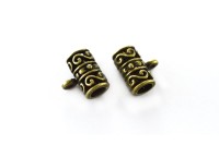 Держатель для кулонов 13,5х12х8мм, отверстие 5 и 1мм, цвет античная бронза, сплав металлов, 03-043, 2шт