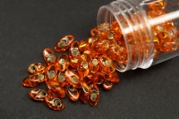 Бисер японский MIYUKI Long Magatama #0008 оранжевый, серебряная линия внутри, 10 грамм