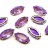 Кристалл Наветт 15х7мм пришивной в оправе, цвет violet FL/платина, 43-195, 2шт - Кристалл Наветт 15х7мм пришивной в оправе, цвет violet FL/платина, 43-195, 2шт