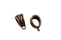Держатель для кулонов 14х7х9мм, отверстие 8х5 и 1,5мм, цвет античная медь, сплав металлов, 03-007, 2шт