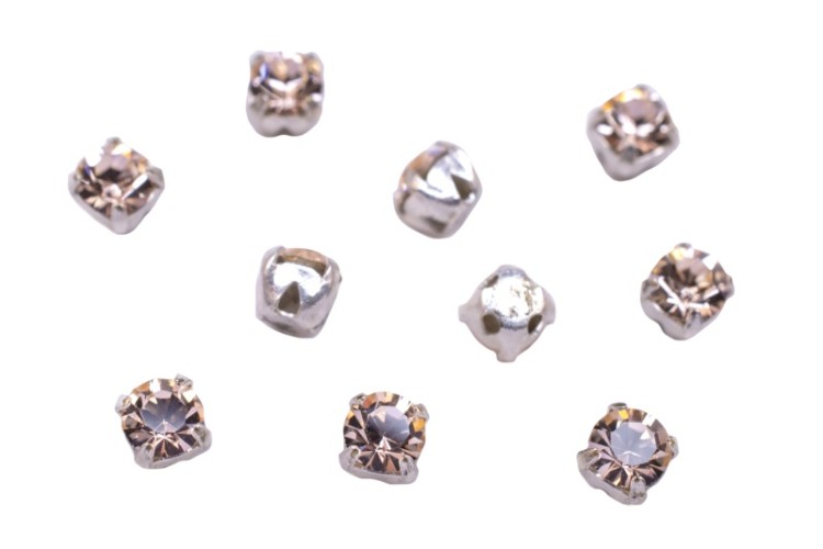 Шатоны Preciosa Maxima 3,2мм в оправе, цвет gold quartz DF/silver, 63-250, 10шт Шатоны Preciosa Maxima 3,2мм в оправе, цвет gold quartz DF/silver, 63-250, 10шт