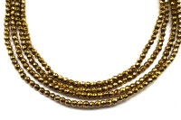 Бусина Гематит немагнитный, форма круглая граненая 2мм, цвет темное золото, 538-032, 20шт