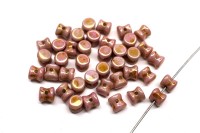 Бусины Pellet beads 6х4мм, отверстие 0,5мм, цвет 03000/65491 розовый мрамор, 732-018, 10г (около 60шт)