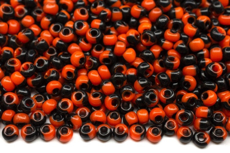 Бисер чешский PRECIOSA круглый 8/0 93750 красный/черный непрозрачный, 50г Бисер чешский PRECIOSA круглый 8/0 93750 красный/черный непрозрачный, 50г
