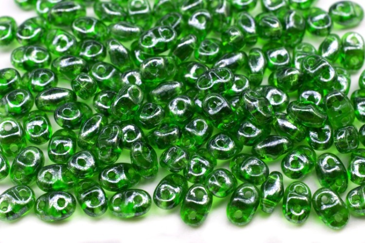 Бусины MiniDuo 2х4мм, отверстие 0,7мм, цвет 50050/14400 зеленый глянцевый, 707-052, 5г (около 115шт) Бусины MiniDuo 2х4мм, отверстие 0,7мм, цвет 50050/14400 зеленый глянцевый, 707-052, 5г (около 115шт)