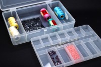 Контейнер для мелочей прямоугольный 2 яруса, 23,5х15х6,5см, ассорти цветов, пластиковый, 1005-074, 1шт