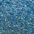 Бисер китайский круглый размер 12/0, цвет 0217 прозрачный, голубая линия внутри, радужный, 85г - Бисер китайский круглый размер 12/0, цвет 0217 прозрачный, голубая линия внутри, радужный, 85г