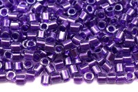 Бисер японский MIYUKI Delica цилиндр 8/0 DBL-0906 хрусталь/фиолетовый, сверкающий/окрашенный изнутри, 5 грамм
