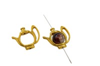 Рамка для бусин Чайник 20х23х5мм, внутренний диаметр 11мм, отверстие 1,5мм, цвет золото, сплав металлов, 25-036, 2шт