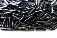 Бисер японский TOHO Bugle стеклярус 9мм #0081 гематит, металлизированный, 5 грамм