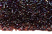 Бисер японский TOHO Treasure цилиндрический 11/0 #0400 радужный рубин/черный, окрашенный изнутри, 5 грамм
