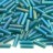 Бисер японский Miyuki Bugle стеклярус 6мм #2405FR бирюзовый, матовый радужный прозрачный, 10 грамм - Бисер японский Miyuki Bugle стеклярус 6мм #2405FR бирюзовый, матовый радужный прозрачный, 10 грамм