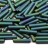 Бисер японский TOHO Bugle стеклярус 9мм #0706 изумрудный, матовый ирис, 5 грамм - Бисер японский TOHO Bugle стеклярус 9мм #0706 изумрудный, матовый ирис, 5 грамм