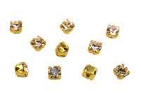Шатоны Preciosa Maxima 3,2мм в оправе, цвет gold quartz DF/gold, 63-249, 10шт