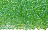 Бисер чешский PRECIOSA круглый 10/0 48810 прозрачный зеленый радужный, 1 сорт, 50г
