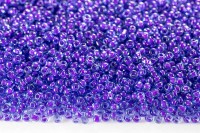 Бисер китайский круглый размер 12/0, цвет 0304 синий, фиолетовая линия внутри, 450г